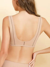 Front Closure Wide Strap Push-Up Wireless Bra Beige